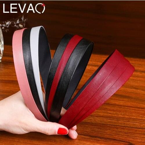 Levao Hair Hoop Headwear PU Wrinkled Headband Faux Leather Hairband for Women Splice Headbands Head Bezel Hair Accessories