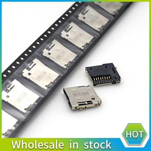10PCS 100% original new Push-Push Type TransFlash TF Micro SD Card Socket Adapter Automatic PCB Connector