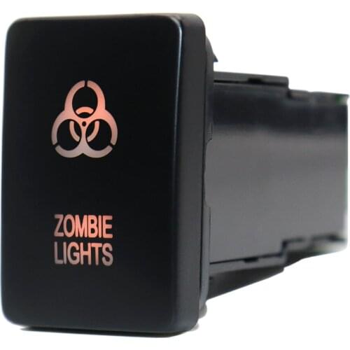 12V Zombie Lights PushButton Switch ON-Off Switch Orange LED Lights with Connector Wire for Toyota 4Runner Prado 150/200 Series