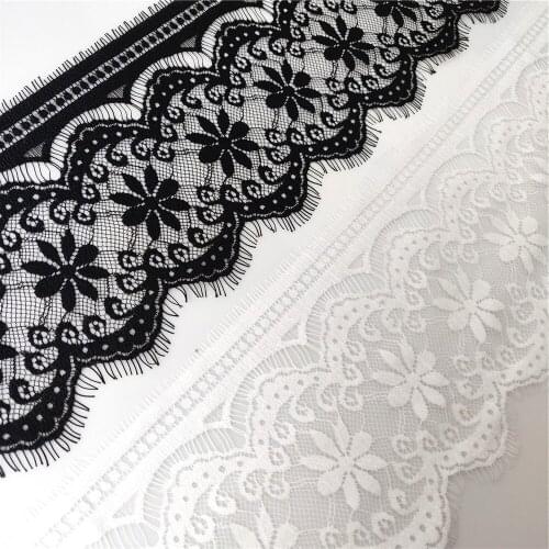 3 meters/lot) 13cm White eyelash lace fabric Decoration Love Wedding dress accessories lace material Handmade