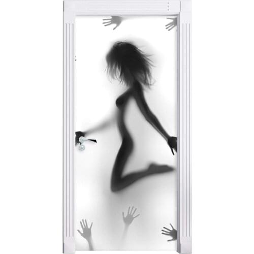 3D Door Mural Sexy Lively Girl View Door Sticker Wallpaper Wall Print Decal Wall Deco Wall Mural Photo self adhesive door wrap