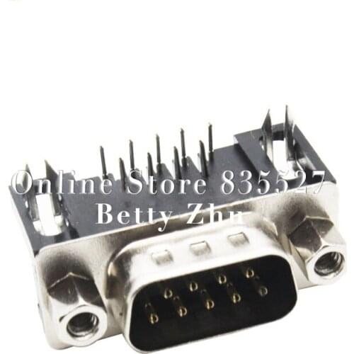 50PCS/LOT DR9 male DR9 needle Serial DR9T 9 feet short needle core 90 degrees Bend foot Insert plate type DB9