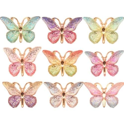 300PCS Cute Resin Butterfly Supplies for Hair Bows DIY Phone Case Hair Accessories Headwrap Baby Flower Accessories