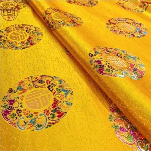 CF1100 Clouds Chinese Style Pattern Jacquard Brocade Fabric Chinese New Year Clothes Red Brocade Fabric For Festival Day