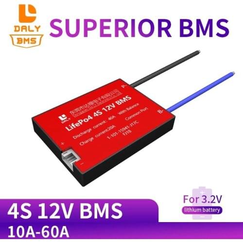 Daly 18650 BMS 4S 12V 10A15A20A30A 40A50A 60A Waterproof BMS For Rechargeable Lifepo4 Battery With Same Port for lithium battery