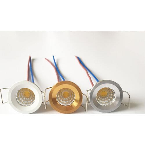 Dimmable Silvery/White/Golden Mini LED Downlights 3W 31.5mm 220V 230V 240V Jewelry Display Ceiling Recessed Cabinet Spot Light