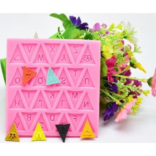 Diy Baking Triangle Capital Letters Food Grade Silicone Cake Mold English Cake Tools Mold Letters Baking Fondant Decorating O6F6