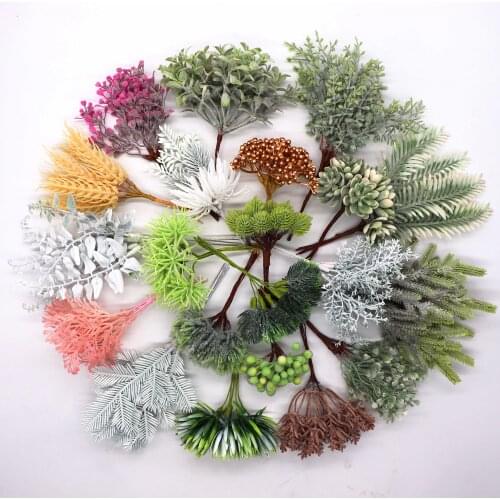 6pcs artificial fake flower fake grass wedding Christmas decoration wreath handmade decoration accessories fake plants
