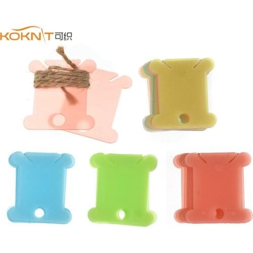 KOKNIT 100pcs Sewing Winding Cross Stitch Wound board Plastic Embroidery Floss Craft Thread Bobbins Sewing Accessory