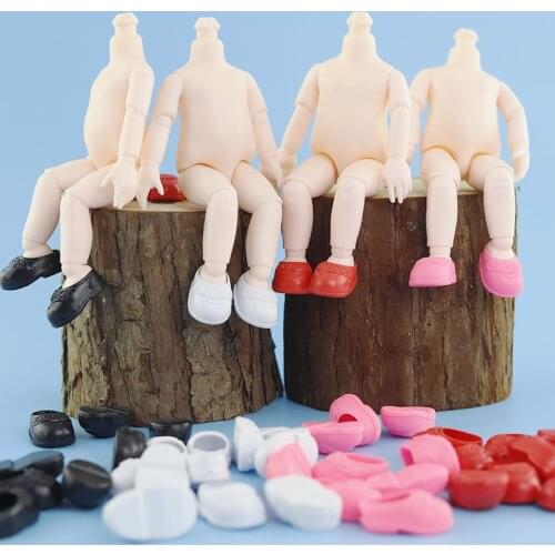 4 Color 16cm 17cm Doll Shoes Accessories PVC Mini Shoes for ob11 Mini Dolls