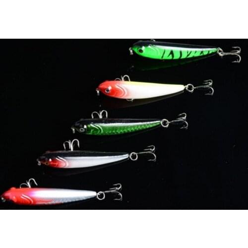 L062B Mix 5pcs/set Fishing Poper Pencil Lures Hard Bait lures 5.7g/70mm