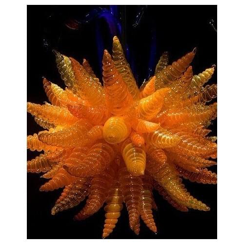 Bedroom Lamp Yellow Colored Cheap Art Decor 100% Hand Blown Glass Pendant Lighting