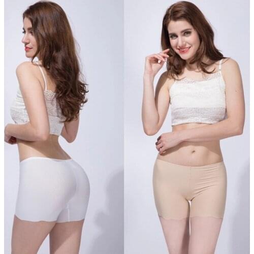 USHINE Summer ice silk womens high low waist solid safety short pants underwear girls boxer short pants dance underwear