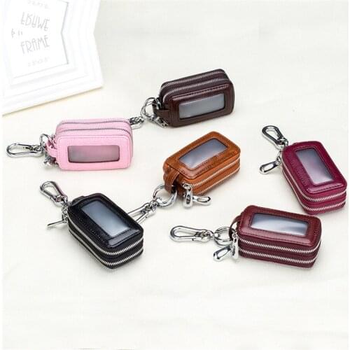 Hot Selling Card Key Purse Genuine Leather Zippered Double Layer Wallet Waist Key Storage Wallet for Man F1058