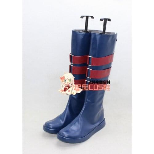 LOL Vayne The Night Hunter Blue Halloween Cosplay Shoes Boots X002