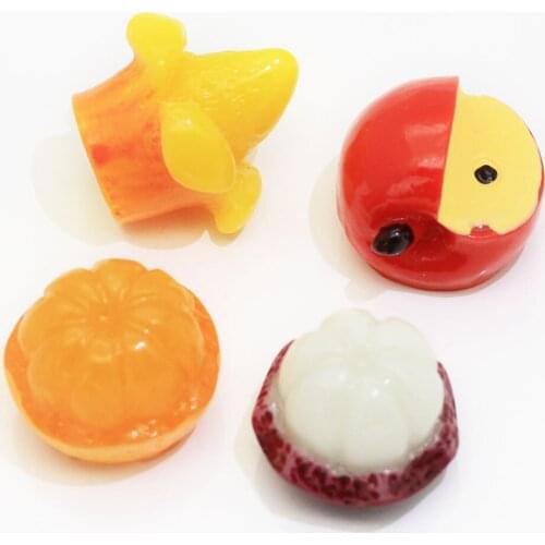 Simulation Fruit 3D Miniature Apple Cherry Orange Mango Flatback Resin Cabochon Scrapbooking DIY Hair Bows Accessories