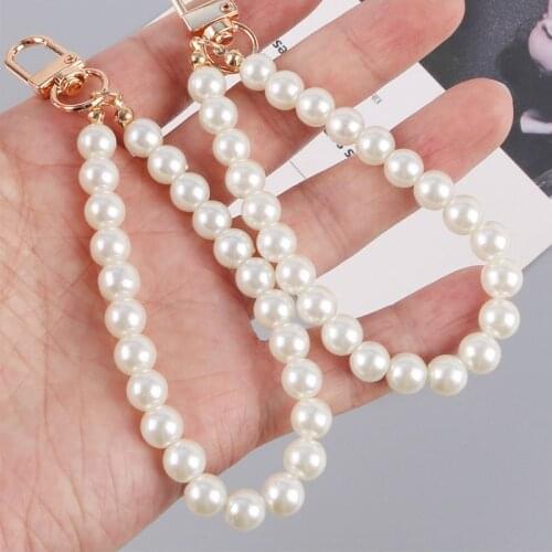 Fashion Pearl lanyard AirPods Wireless bluetooth headset keyring for Samsung/Xiaomi/Huawei earphone bags keychain Charms Gifts