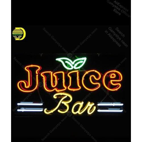 NEON SIGN For Juice Bar NEON Bulbs Sign Lamp Real GLASS Store Wall Displays Neon Bar Lamp Vintage Garage Lighting neon signboard