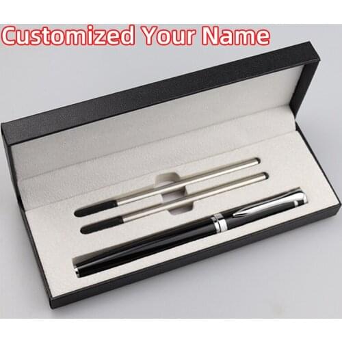 Office Pen Set Gift Commercial Mental Gel Ink Pen Set Can Customized Name Signing Pen Office Stationery FREE Two Refills