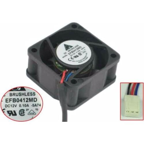 Detla Electronics EFB0412MD 5A74 DC 12V 0.10A 40x40x20mm Server Cooling Fan