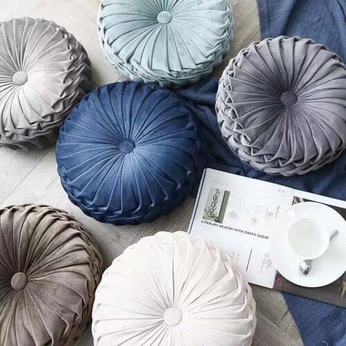 Pumpkin Pillow Round Solid Color Seat Cushion For Chairs Decorative Sofa Cushion Pillows For Living Room Home Decor Nordic