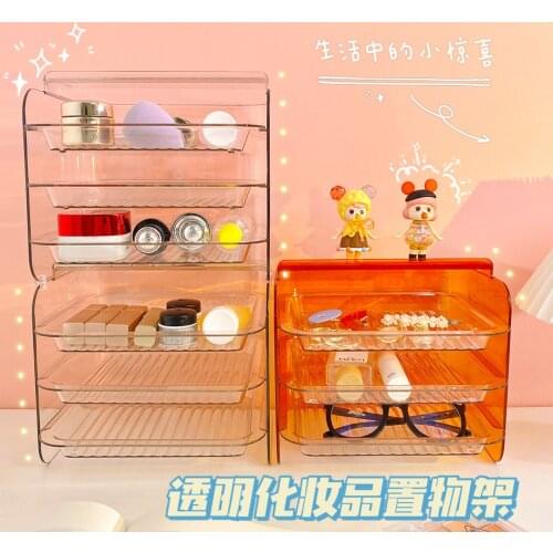 Simple Ins Desktop Transparent Multi-layer Storage Rack Student Dormitory Cosmetic Jewelry Organizer Drawers Storage Box Rack
