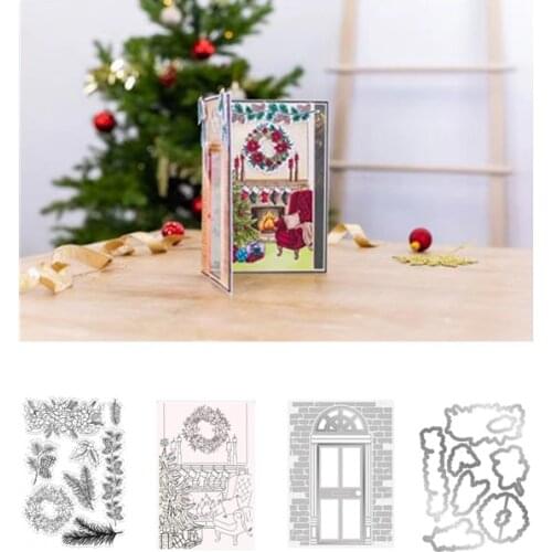 Door Clear Stamps for DIY Scrapbooking/Card Making/Kids Christmas Fun Decoration Supplies