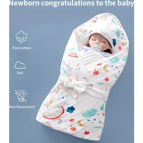 Newborn quilt six layers of pure cotton newborn quilt gauze baby swaddle quilt autumn and winter blanket