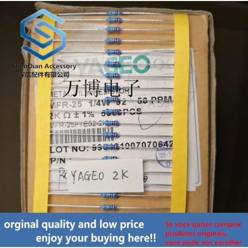 30pcs only orginal new Resistance Yageo resistance 1/4W 0.25W 2K 2000 ohms can pay