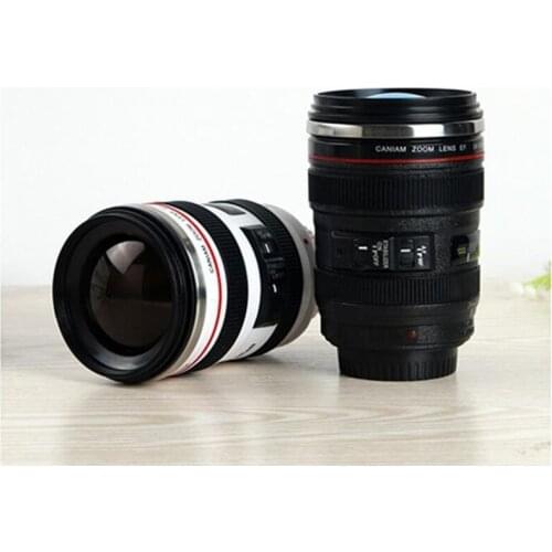 Vacuum Flasks 24-105mm Camera Lens Shape Cup Coffee Tea Travel Mug Stainless Steel Camera Lens Cup