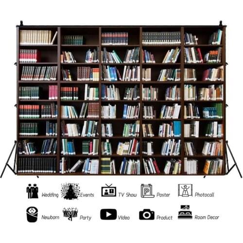 Modern Style Checkered Bookshelf Portrait Photography Background Indoor Decoration Vinyl Backdrop Photocall Studio Props