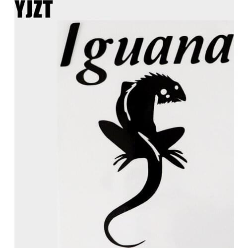 YJZT 11CM×14.1CM Fun Animal Iguana Vinyl Car Window Sticker Decal Black/Silver 13F-0112