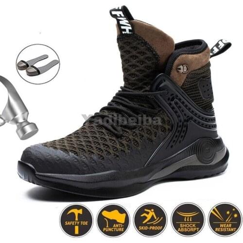 New Large Size 37-50 Safety Boots Light Comfortable Steel Toe Cap Anti-piercing Industrial Outdoor Work Shoes Foot Protection