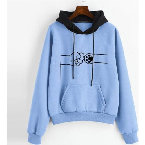 Cartoon Print Plus Size Hooded Hoodie Women Casual Long Sleeve Pocket Pullover Hoodie Tops Aesthetic Hooded Sweatshirts 40