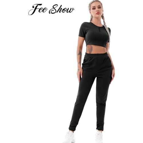 Women Seamless Yoga Sets Fitness Sports Suits Short Sleeve Crop Top High Waist Running Leggings Workout Pants Gym Sport Clothing