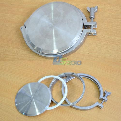 1 Set SUS SS316 SS304 304 316 Stainless Steel 8" 8 Inch Sanitary End Cap + 8" Tri clamp + 8" PTFE Gasket + 8" Weld on Ferrule