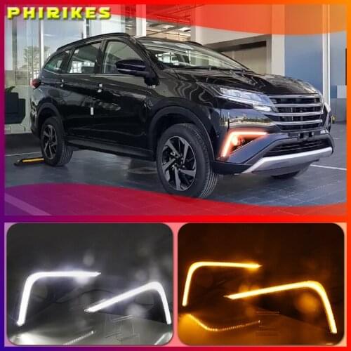 1 Pair For Toyota Rush 2018 2019 LED Daytime Running Light Car Accessories Waterproof 12V DRL Fog Lamp Decoration
