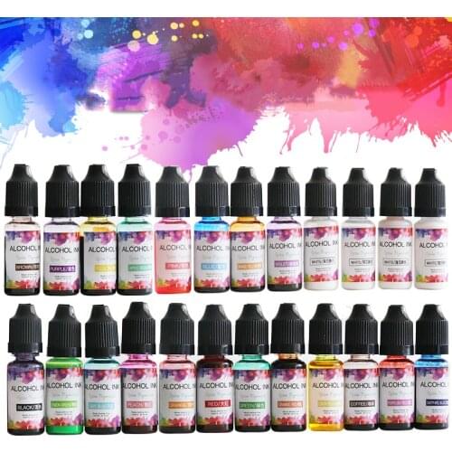 10ml Epoxy Resin Pigment Art Ink Alcohol Resin Pigment Liquid Colorant Dye Ink Diffusion For DIY Epoxy Resin Jewelry Making