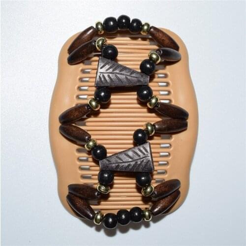 20 PCS/LOT black leaf hot sale elastic beaded double twin headwear magic hair comb clips for woman fashion jewlery