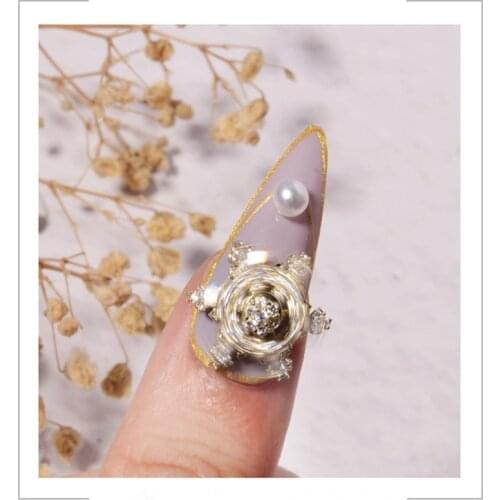 1 Pcs Rotatable Luxury Zircon Snowflake 3D Nail Art Rhinestone Decoration Diamond Crystal Spin Jewelry Manicure Design Accessory