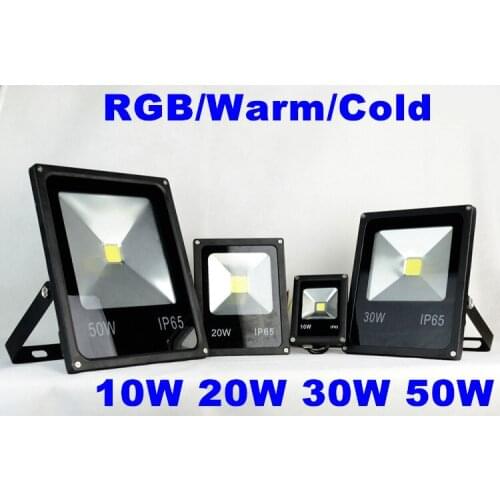 4pcs/lot AC85-265V Outdoor Led Floodlight RGB 10W 20W 30W 50W Waterproof Led Square Light Tunnel Light Spotlight