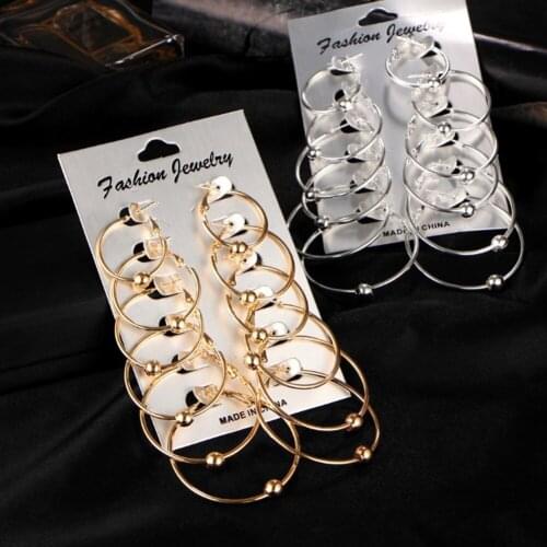 6Pairs /12Pairs Punk Hoop Earrings Set Big Circle Earrings Jewelry for Women Girls Steampunk Ear Clip Punk Earring Ear Ring