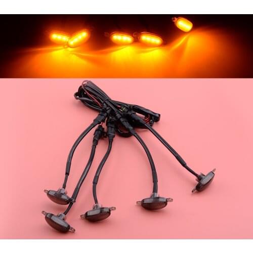 Car Smoked Lens Front Grille Amber LED Light Fit for Toyota Tundra 2008 2009 2010 2011 2012-2018 2019 2020