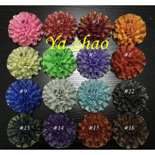 2.3" Sparkle Rolled flower, kids hair flower, 80pcs/lot 16 colors free shipping