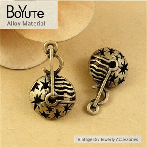 BoYuTe (20 Pieces/Lot) 17*28MM Zinc Alloy Antique Bronze Plated Hollow Music Instrument Pendant Charms for Jewelry Making