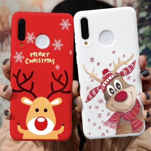 Christmas Deer Cartoon Case For Huawei P20 P30 P40 Lite E Pro P Smart S 2020 Y8p Y7p Y6p Y5p Honor 9S 9C 9A 8X 10i 20i X10 Coque