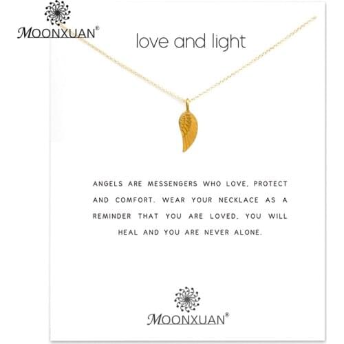 Dogeared Love and Light Guardian Half Angel Wing Choker Gold Statement Necklace Jewelry Chain Women Collares Colar Kolye Collier