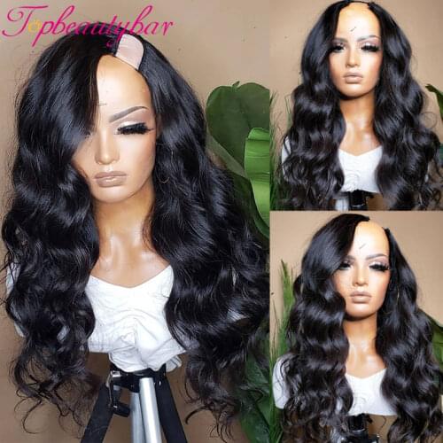 Honey Blonde Brazilian Ombre Human Hair U part Wigs for Black Women 200% Density Remy Hair Wigs Middle Open Upart Wigs