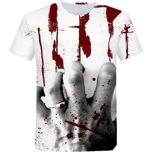 Mens Summer Hot Sale Short-Sleeved T-Shirt Popular Harajuku t-shirt Horror Palm 20213D Printing Fashion Casual O-Neck Tops