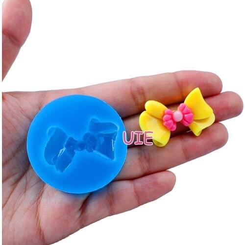 FYL115U 22.9mm x 33.7mm Bowknot Bow Silicone Mold Fondant Cake Decoration Candy Resin Clay Earrings Necklace Craft Soap Candle